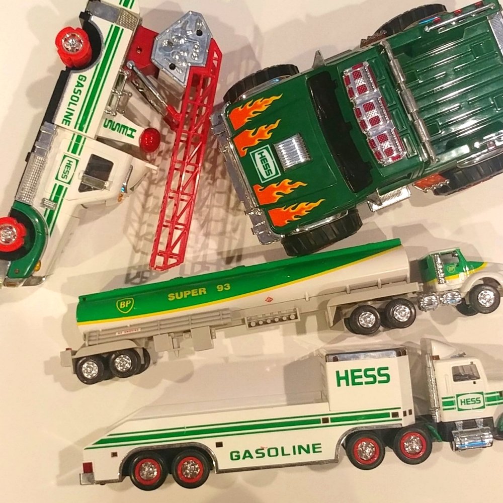 Set of 4 Hess & BP Toy Trucks & Cars